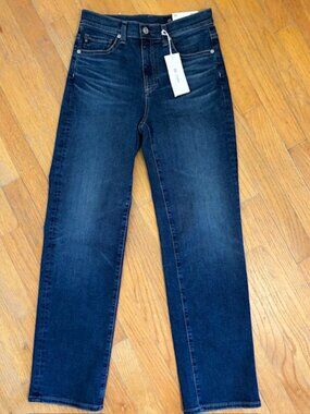 NWT AG Los Angeles Brinley Mid Rise Straight Jeans in Poetic Women's Size 24